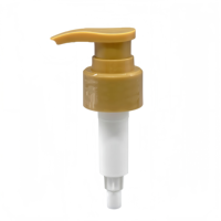 Pompa Lotion plastik PP 28mm, kondisioner rambut leher 28/410 pompa Dispenser kosmetik kuning penutupan sekrup keluaran 4CC