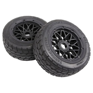 Pneus avant ROFUN BAHA <span class=keywords><strong>5B</strong></span> à l'échelle 1/5 (lot de 2, 170x60mm, moyeu hexagonal de 24mm) épaissis pour roues de camion <span class=keywords><strong>Baja</strong></span> à essence 85446, paire complète - Product Image 1