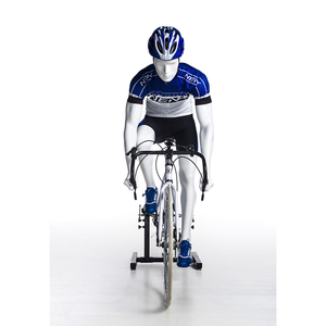 Mannequin de cyclisme masculin réaliste dynamique QC3 en pose de cycliste, blanc mat, modèle sportif corps entier pour l'affichage de vêtements et d'équipements de cyclisme - Product Image 6