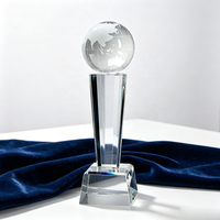 Cadeau d'Affaires Personnalisé pour Cérémonie Professionnelle Globe de Cristal de Verre Trophée d'Excellence Globe de Cristal Trophée d'Excellence
