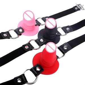 MOGlovers <span class=keywords><strong>3</strong></span> couleurs Dildo Mouth <span class=keywords><strong>Gag</strong></span> avec boucle de verrouillage Fixation orale <span class=keywords><strong>Gag</strong></span> pour pénis Fétiche SM Bondage BDSM Jouets sexuels pour couples - Product Image 3