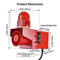 Système de sécurité à induction infrarouge 12V 24V à faible taux de fausses alertes, sirène sonore et lumineuse pour portails résidentiels et industriels