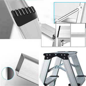 Escabeau en aluminium, échelle en aluminium de <span class=keywords><strong>3</strong></span> <span class=keywords><strong>pieds</strong></span>, DX-H123, pédale large, pliable, design graphique, DEXIN, escaliers européens, aluminium, maison, bureau - Product Image 4