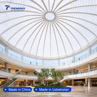 Panneau de toiture rectangulaire en polycarbonate alvéolaire à fixation rapide sur mesure pour auvent de centre commercial