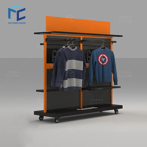 Wholesale Portable Double-Sided Clothing Display <b>Rack</b> with Wheels for Garment Shops and Trade <b>Shows</b> - Product Image 1