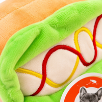 Jouet pour chien en peluche en forme de nourriture, design hot-dog, pain, croissant, jouet interactif à mâcher pour nettoyer les dents