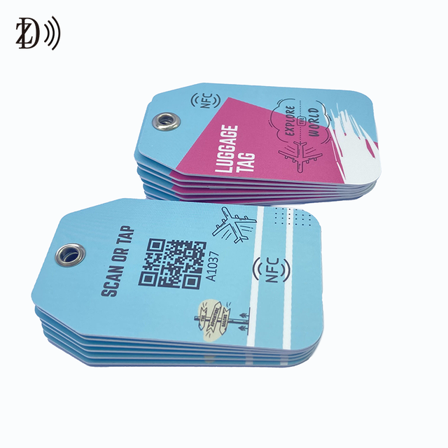 NFC Hotel Baggage Tag Waterproof NTAG 215 13.56MHz QR Code Airport RFID Luggage Tag
