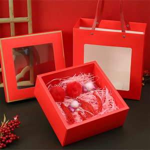 Holesale-cajas <span class=keywords><strong>de</strong></span> papel transparentes plegables para perfume, <span class=keywords><strong>caja</strong></span> <span class=keywords><strong>de</strong></span> regalo con bolsa, color <span class=keywords><strong>naranja</strong></span> - Product Image 5