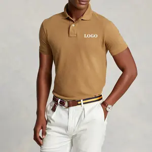 Oti纺织男士舒适透气夏季短袖成人高品质男士定制网眼马球衫纯色t恤