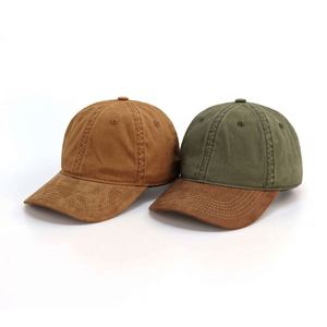 Gorra de Béisbol Unisex al por Mayor, de 6 Paneles, Bicolor, Verde Camel, de Gamuza, Deportiva y Formal, para Uso Diario Informal, con Logotipo Personalizado - Product Image 1