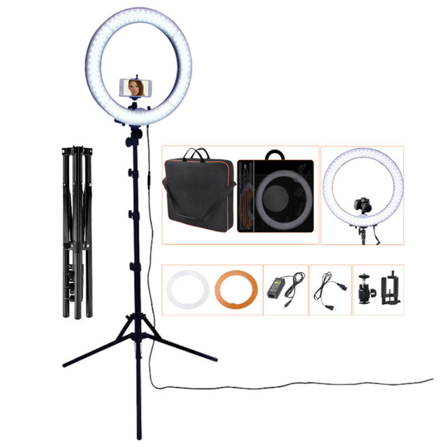 New HOSHI 18 Inch 55W RL-18 LED Ring Light Dimmable Ring Selfie Light for Make-up Videographer YouTube Photo Shooting