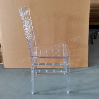 Vente en gros de chaise Napoléon transparente en PC pour mariage chaise de restaurant empilable en plastique pour hôtel, banquet, fête, événement