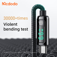 Mcdodo 869 Affichage numérique Données de type C Câbles Android Usb Tipo C 6A Câble de charge super rapide SCP FCP AFC VOOC Câble de téléphone intelligent