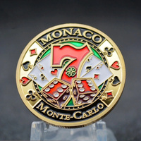 Fabricants Casino Monaco bonne chance puce de Poker en métal pièce de chance plaqué or Souvenir Collection pièce de défi