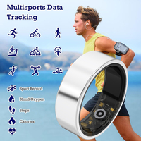 Étanche En Acier Inoxydable Fitness Tracker Smartring pour Hommes Femmes Santé Moniteur Fitness Sport Suivi Podomètre Smart Ring