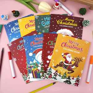 Livre de coloriage DIY de Noël pour enfants, parfait pour les fêtes, multifonctionnel, 8 motifs, relaxant, idéal pour célébrer les vacances, cadeau - Product Image 1