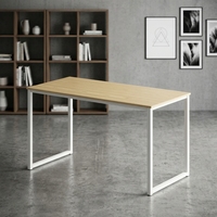Bureau d'ordinateur LUTEMA |   48 pouces |   Chêne |   Bureau à domicile |   Structure en acier |   Revêtement en poudre |   Gestion des câbles |   Montage facile