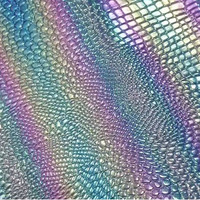 Designer 0.7mm arc-en-ciel coloré métallique 3D Texture Faux synthétique Crocodile PVC cuir tissu pour housse de téléphone sac