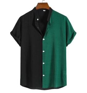 Custom Bowling <strong>Shirt</strong> Short Sleeve Classic Retro Stand Collar <strong>Shirt</strong> Black <strong>Red</strong> Cotton Mid-century Inspired Style <strong>Men</strong> <strong>Shirts</strong> - Product Image 1
