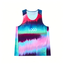 Custom Spring/Summer Fitness Running Breathable Quick-Dry Casual Tank Top with Ripple Digital Print