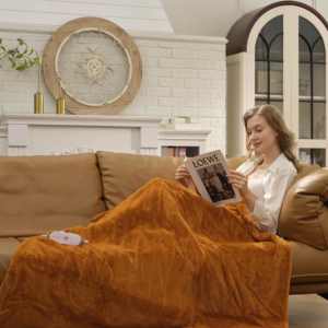 Gemütliche weiche Kaninchen fell Stoff elektrische Heiz decke maschinen wasch bar mit Überhitzung schutz - Product Image 6