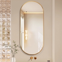 WINER M&G Runway LED 45 °   Miroir de salle de bain intelligent à éclairage arrière avec cadre en alliage d'aluminium à bord incliné, miroir de maquillage tactile
