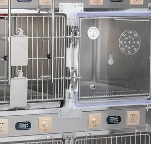 HC-R052I 수의 애완 동물 산소 챔버 적외선 온도 조절 치료 케이지 애완 동물 개 고양이용 스테인레스 스틸 물리 치료