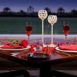 Juego de venta al por mayor de 2 candelabros de Casa de cristal de Metal dorado linterna elegante y tarro para decoración del hogar Decoración de Hotel y restaurante - Product Image 5