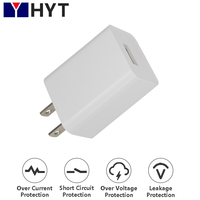Chargeur USB certifié CE FCC ETL Alimentation 5V 1A 2A Lumière LED Matériel PC US Plug in Adaptateur de produit électronique