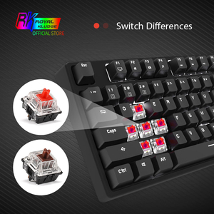 คีย์บอร์ดเกมมิ่ง Royal Kludge RK987 87 ปุ่ม แบบมีสาย/ไร้สาย รองรับ USB-C ไฟ RGB ดีไซน์ตามหลักสรีรศาสตร์ สำหรับคอมพิวเตอร์และสำนักงาน รุ่น <span class=keywords><strong>RK</strong></span> 987 - Product Image 5