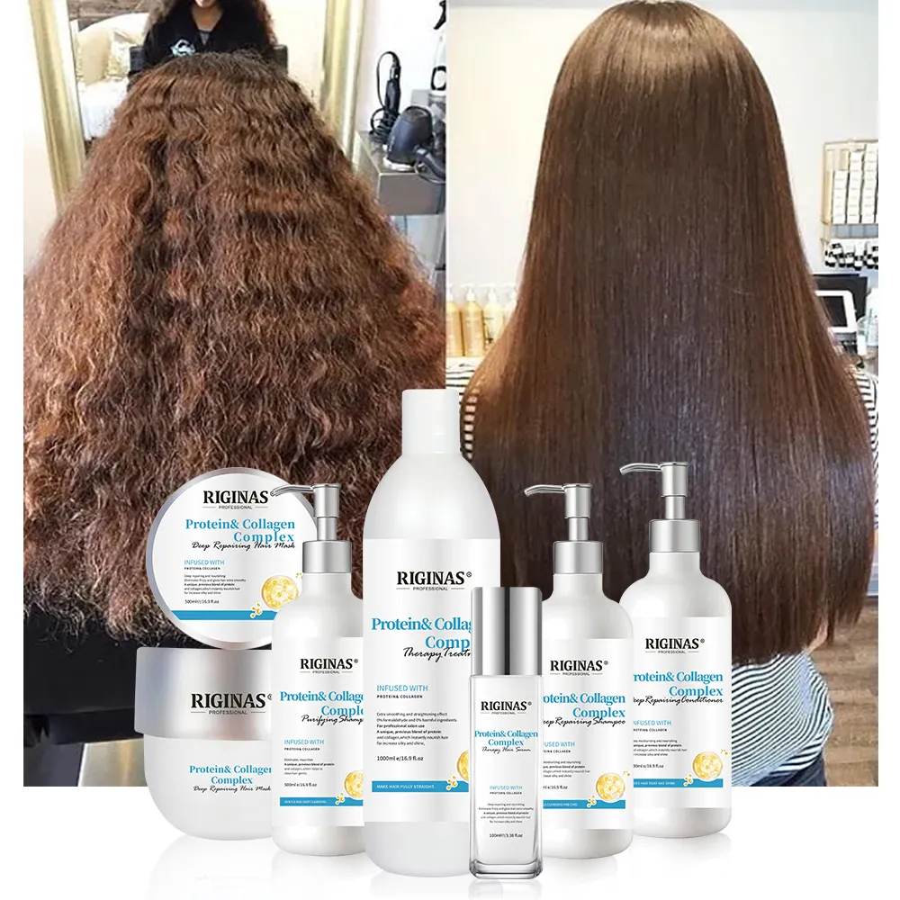 Riginas, частная торговая марка, без формальдегида, Кератиновое лечение волос, бразильское лечение волос для поврежденных волос