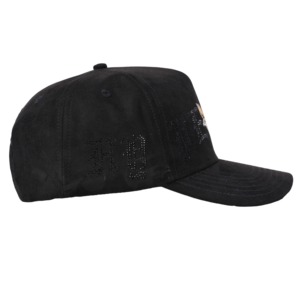 Tcap China <b>Black</b> Suede 5Panels Hat With Metal logo <b>Baseball</b> <b>Cap</b> - Product Image 3