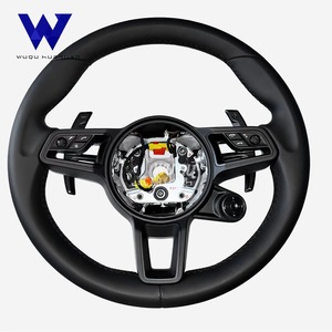Volant en cuir 991 avec bouton <span class=keywords><strong>SC</strong></span> adapté à la modification intérieure <span class=keywords><strong>Porsche</strong></span>, compatible avec Panamera 991 Cayenne 718 Cayman Boxster - Product Image 1