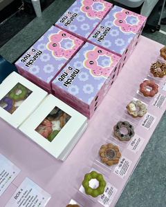 Wholesale Custom Logo Biodegradable Food Grade Pink Paper Mochi Donut Packaging Cookie Dough Delivery Cookie Boxes With Bags - Product Image 4