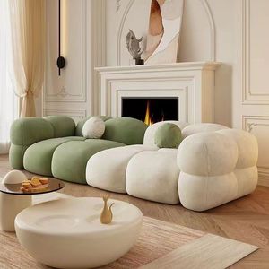 Canapé en tissu minimaliste moderne à un siège, vente chaude, housse en flanelle, rembourrage en éponge, salon, salon de beauté, canapé paresseux - Product Image 2