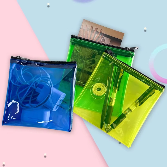 Custom Printed PVC Pencil Pouch School Series Solid Color Case and Stationery Case Zipper