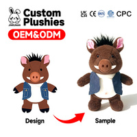 Jouets en peluche personnalisés sur le thème de l'anime, figurines de vaches et chiens, animaux en peluche faits à la main, poupées en peluche, 5/8/12/16 pièces