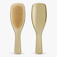 Brosse démêlante professionnelle TL populaire en chrome doré électroplaqué pour soins capillaires, personnalisable avec logo sur mesure
