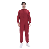 Combinaison de travail professionnelle unisexe rouge bordeaux en polyester extensible 4 directions, anti-poussière, une pièce, avec service OEM