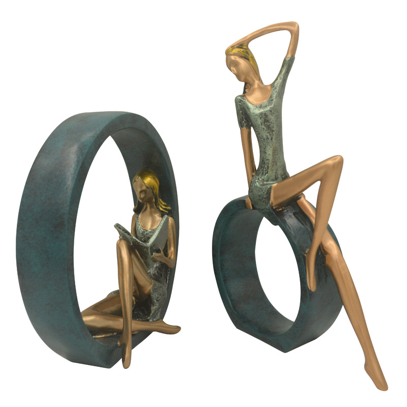 Литературное настольное украшение, украшение для дома в скандинавском стиле, статуя девушки, ремесла из смолы