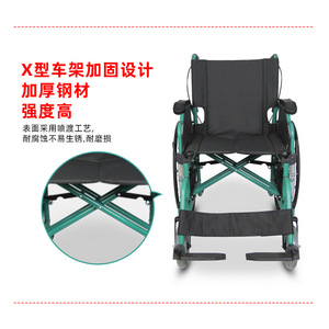 Silla de Ruedas Manual Plegable Rong Jun RJ-W805B con Diseño Reforzado en X para Ancianos y Personas con Discapacidad, Asistencia para la Movilidad - Product Image 1