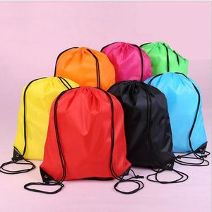 Unisex 210D Drawstring Backpack Tote Personalized Kids Sport Storage Polyester <b>Bag</b> Fashionable Logo Silk Nylon Waterproof - Product Image 1