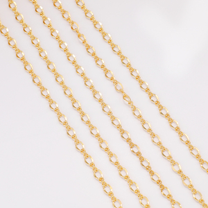 Cadena de Latón Chapada en Oro de 18k con Diseño Alienígena Trenzado para la Creación de Collares de Fiesta, Cadena Cubana Figaro de Oro <span class=keywords><strong>Astral</strong></span> - Product Image 3