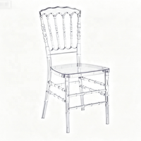 Chaise Napoléon en résine plastique transparente pour événements et banquets