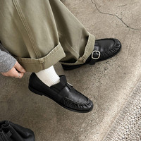 Mocassins pour femmes en cuir de vache souple, style classique 2026, avec boucle, style coréen, chaussures d'école, en stock