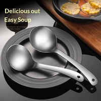 Cuillère à riz en acier inoxydable 304, grande louche à soupe, cuillère de service multifonctionnelle, spatule de cuisine à long manche, outil de service pour buffet