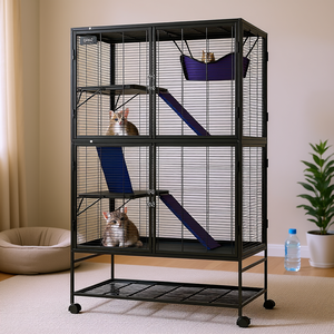 Cage à roulettes Vevor Metal 4 niveaux 64,6 pouces avec plateau et rampes pour petits animaux - Product Image 2