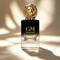 Bouteilles de parfum en verre transparent mat/givré personnalisées de luxe en gros, vides, 30ml 50ml 100ml, avec vaporisateur et base lourde, boîte cadeau noire
