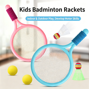Juego de Raquetas de Bádminton de Plástico para Niños, Raquetas de Tenis Portátiles con Pelota y Volante para Jugar en Interiores y Exteriores - Product Image 4