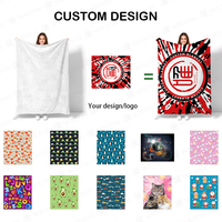 Couverture en polaire personnalisée OEM avec impression numérique 3D par sublimation, design sur mesure, couverture blanche personnalisée avec logo